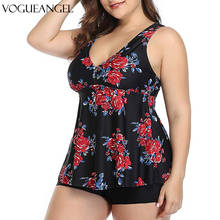 2021 Plus Size Swimwear with Dress Women Tankini Floral Print Bathing Suit Conservative Female Swimsuit Big Size 5XL Beach Wear 2024 - buy cheap