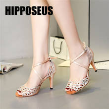 Hipposeus Ballroom Dance-Shoes For Women Girls Latin Dance Shoes Ladies Modern Tango Dancing Shoes With Rhinestone Salsa Shoes 2024 - buy cheap