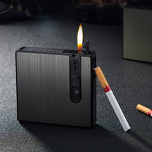 Caixa de cigarro automático metal 16pcs cigarro caixas titular caso isqueiro gadget ferramentas para presentes de fumar 2024 - compre barato