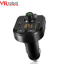 VR robot Bluetooth 5,0 FM трансмиттер, автомобильный музыкальный mp3-плеер, беспроводная гарнитура, автомобильный комплект 5 в 2,1 А, адаптер зарядного устройства с двойным USB 2024 - купить недорого