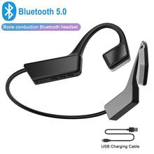 Fone de ouvido wireless de condução óssea, fone auricular portátil com bateria embutida para jogos esportivos de escritório 2024 - compre barato