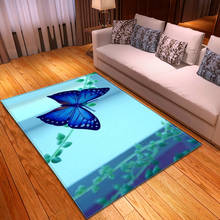 3D ковер с бабочками домашний ковер для детской комнаты, большой ковер для гостиной, цветочный дизайнерский коврик, Рождественское украшение, фиолетовый большой ковер 2024 - купить недорого