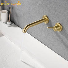 Gold brush wall mounted basin faucet bathroom basin mixer basin faucet sink Mixer Tap wall mounted bathroom faucet 2024 - buy cheap