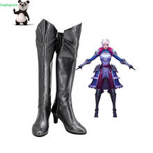 CosplayLove LOL Battle Queen Diana Silver Cosplay Shoes Long Boots Leather Custom Hand Made For Halloween Christmas 2024 - buy cheap