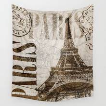 Vintage Paris Eiffel Tower Tapestry Wall Hanging Tapestries Dorm Wall Art Home Decor Traveling Camping Beach Towel Yoga Mat 2024 - buy cheap