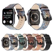Correa de reloj de serpiente para Apple Watch, Banda Clásica de 44mm, 40mm, 42mm y 38mm para iWatch 6 5 4 3 2 1 SE, novedad de 2020 2024 - compra barato