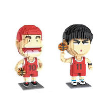 Japão basquete anime slam dunk micro diamante bloco hanamichi sakuragi rukawa kaede nanobricks figuras construção tijolos brinquedos 2024 - compre barato