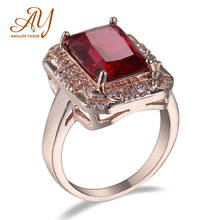 Anillos Yuzuk Women's Jewelry Red 925 Sterling Silver Rings Ruby Gemstones Ring Rose Gold Trendy Zircon Wedding Ring 2024 - buy cheap