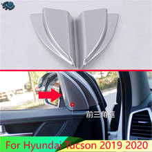 Cubierta triangular para puerta delantera Interior de coche, accesorio de ABS cromado, embellecedor de marco de Audio, para Hyundai Tucson 2019, 2020 2024 - compra barato