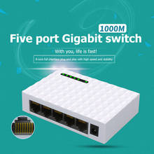 5 Port 1000Mbps Gigabit Network Switch RJ45 LAN Desktop Fast Ethernet Switching HUB Shunt with EU/US Power Adapter for Home 2024 - buy cheap