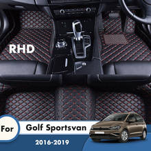 RHD Carpets For Golf Sportsvan 2019 2018 2017 2016 Car Floor Mats Waterproof Rugs Auto Interior Accessories For Volkswagen VW 2024 - buy cheap