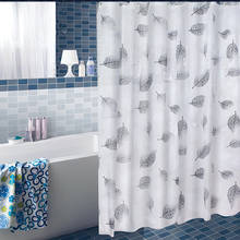 Cortina de ducha impermeable de hojas de estilo nórdico, cortina de baño de seguridad PEVA, cubierta de baño para bañera con 12 ganchos 2024 - compra barato