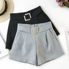 2022 Spring Summer Black Shorts Women 2022 Casual Wide Leg High Waist  Shorts Korean Short Pants Slim Sashes Chic Shorts Skirts 2024 - buy cheap