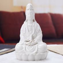 Guanyin bodhisattva, estátua, utensílios budistas, artesanato de cerâmica, estátua de buda branco, decorações de casa 2024 - compre barato
