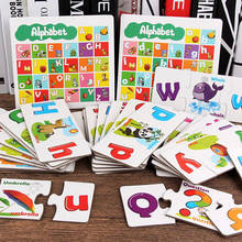 Quebra-cabeças de cartas combinando, brinquedo para crianças aprendendo letras, desenvolver a inteligência, presente de aniversário de madeira para bebês 2024 - compre barato