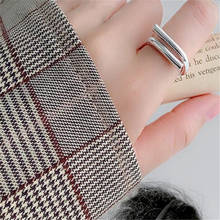 Simple Design Smooth Silver Color Open Ring Glamour Fashion Party Female Index Finger Ring Women's Jewelry 2024 - buy cheap