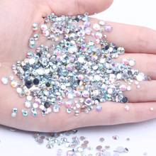 Shiny Crystal AB Resin Rhinestones 2-6mm Round Flatback Non Hotfix Glue On Facets Beads DIY Crafts Scrapbook Accessories 2024 - buy cheap