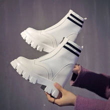 Bota ankle boot feminina de malha com salto oculto, calçado feminino casual com zíper plataforma para outono e inverno 2020 2024 - compre barato