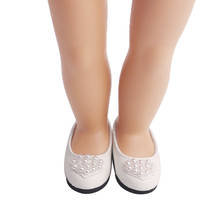 18 polegada meninas sapatos de boneca pérola branca sapatos princesa sapatos de casamento plutônio americano recém-nascido sapato do bebê brinquedos caber 43 cm bonecas do bebê s94 2024 - compre barato