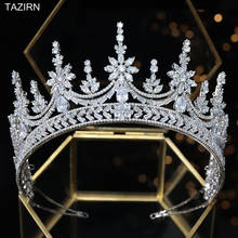 Tiara para casamento, acessório elegante de zircão para cabelo, diadema para mulheres, joia para presente de aniversário 2024 - compre barato