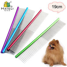 Peine colorido de acero inoxidable para perros y gatos, cepillo recortador de pelo, Accesorios de belleza, cepillos de aseo 2024 - compra barato