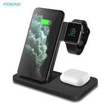 3 in 1 15W Fast Qi Wireless Charger Stand Dock Station For Samsung S10 S20 iPhone 11 XS XR X 8 Apple Watch 6 5 4 3 2 Airpods Pro 2024 - buy cheap