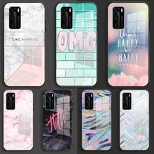 Funda de vidrio suave para Huawei P40, P30, P20 Pro Lite Plus, p30lite, p40lite E P samrt 2020, Coque, TPU, elegante, mármol rosa, bonito 2024 - compra barato