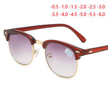 MDOD -0.5 -1 -1.5 -2 -2.5 -3 -3.5 -4 -4.5 -6 Half Frame Finished Myopia Sunglasses Men Women Retro Myopia Eyeglasses UV400