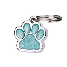 Etiquetas de identificación reflectantes para perro y gato, suministro de mascotas, brillante, con forma de pata, llavero con anillo, #25mm 2024 - compra barato