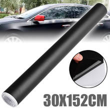 Adesivo automotivo preto fosco, folha adesiva com 30x152cm de comprimento, flexível, livre de bolhas, 1 peça 2024 - compre barato