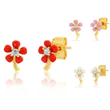 Colorful Tiny Flower Stud Earring 2021 Spring Summer New Cute Lovely Tiny Stud For Second Piercing 2024 - buy cheap