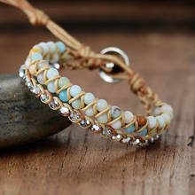 New Friendship Bracelet Amazonite Crystal Braided Bracelet Best Friend Bohemia Bracelet 2024 - buy cheap