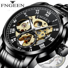 2021 Watch Men Skeleton Automatic Mechanical Watch Black Skeleton Vintage Man Mens Watches Top Brand Luxury Waterproof Clock 2024 - buy cheap