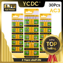 YCDC-pilas de 3 botones para reloj, 30 unids/lote, 1,55 V, AG3, 392A, L736, LR41, 392, 384, SR41SW, CX41, 192 AG 2024 - compra barato