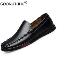 2021 New Men's Shoes Casual Genuine Leather Cow Loafers Male Classics Black Slip On Shoe Man Flat Driving Shoes For Men Hot Sale 2024 - buy cheap