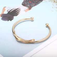 Pulseiras e braceletes vintage com nó, braceletes iniciais para mulheres, com laço simples, ajustável, aberto, moda de festa 2020 2024 - compre barato