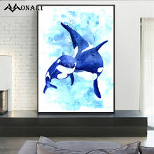 Baleia mar tartaruga polvo abstrato oceano animais pintura em tela hd imagem sala de estar arte da parede decoração arte moderna pintura a óleo 2024 - compre barato