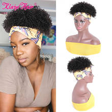 Klaiyi-Peluca de cabello humano rizado para mujer, pelo Afro brasileño Remy, bufanda, 6 pulgadas 2024 - compra barato