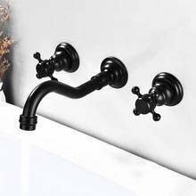 Brass Bathroom Sink Faucet  Black/White/Antique Hot and cold Mixing Tap Wall Mounted Double Handle Bath faucet 2024 - buy cheap