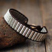 Unique Men Punk Leather Wrap Bracelet Vintage Weaving Statement Wristband Cuff Bracelet Jewelry Couples Gifts 2024 - buy cheap
