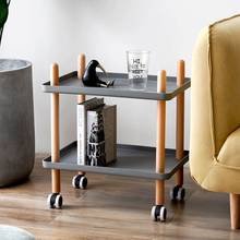 Moderno minimalista móvel sala de estar, sofá lateral armário pequeno carrinho com rodas mesa de café móvel, madeira sólida, quadrado nórdico 2024 - compre barato
