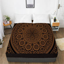 Lençol de cama com faixa elástica, lençol 90x200 200x200 150x200 tamanho 3d impresso, preto e dourado 2024 - compre barato