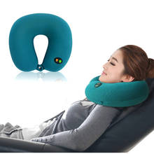 Battery Operated Neck Cervical Traction Collar Massage Pillow Vibrating Cushion Car Travel Kit Seat Massager Relax Pain Relieve 2024 - buy cheap