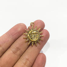 12pcs Sun and Moon Charms Pendants Antique Gold Tone, Diy Handmade Women Necklace Aesthetic Accessories,Findings Jewelry Making 2024 - buy cheap