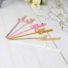 Personalized Custom Stirrer With Name Birthday Stirrers With Besteomi Gold Mirror Drink Stirrers Gold Drinking Wedding Party 2024 - buy cheap