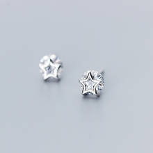 MloveAcc-pendientes de tuerca sencillos con Estrella de Plata de Ley 925 auténtica, joyería de circonia cúbica transparente para mujer 2024 - compra barato