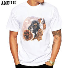 AMEITTE Fashion Men T-Shirt Cavalier King Charles Spaniel Print T-Shirt Boy Casual Tops Funny Dog Lover Tees Man Short Sleeve 2024 - buy cheap