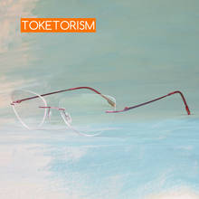 Toketorism-gafas ultraligeras de aleación de titanio para mujer, anteojos sin montura Vintage, montura graduada 2024 - compra barato