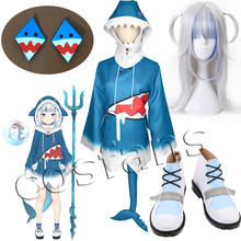 Hololive Gawr Gura Cosplay Costume ENG Shark Costume for Women Halloween Youtuber Cosplay Full Set Tail Xmas outfits shoes 2021 2024 - buy cheap