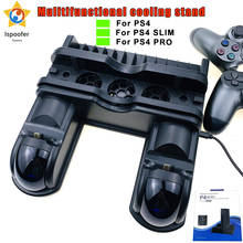 2020 New PS4/PS4 Slim/PS4 Pro Dual Controller Charger Console Vertical Cooling Stand Charging Station LED Fan For Playstation 4 2024 - buy cheap